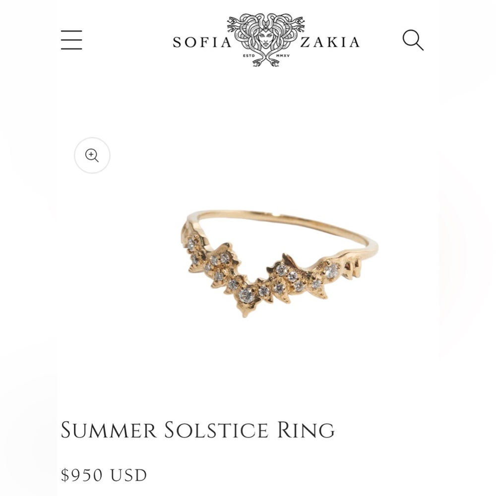 BRAND NEW UNWORN Sofia Zakia Summer Solstice Ring sz. 6.5 - Picture 2 of 4